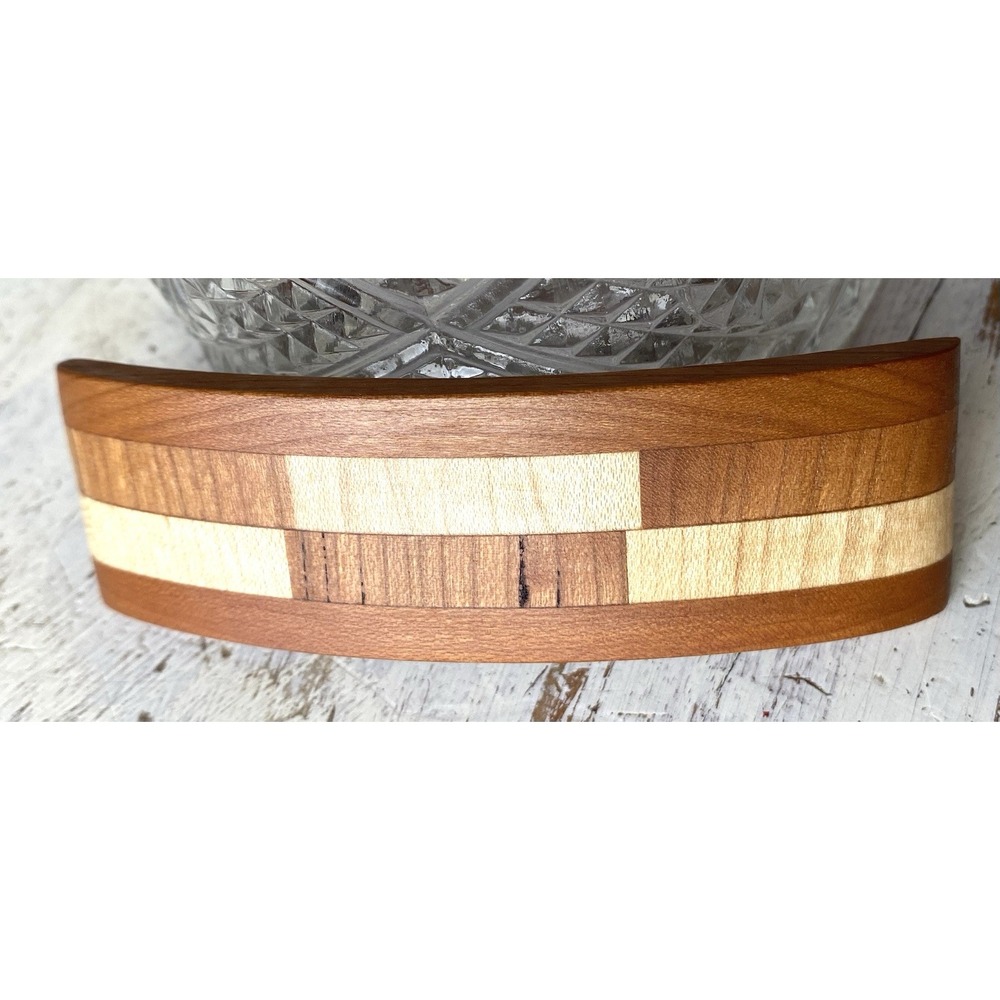 Unique Wooden French Barrette Gift Geometric Natural Women's